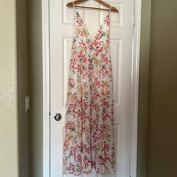 chinese dress ladies Lace-Trim Satin Floral Maxi Dress main image 0